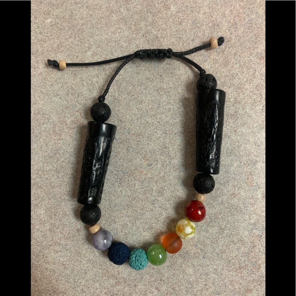 Adjustable chakra healing bracelet